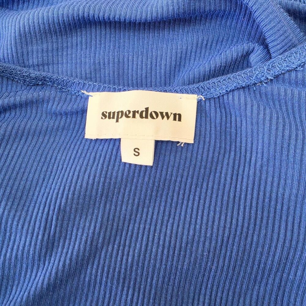 Superdown Blue Ruched Tank - Picture 3 of 8